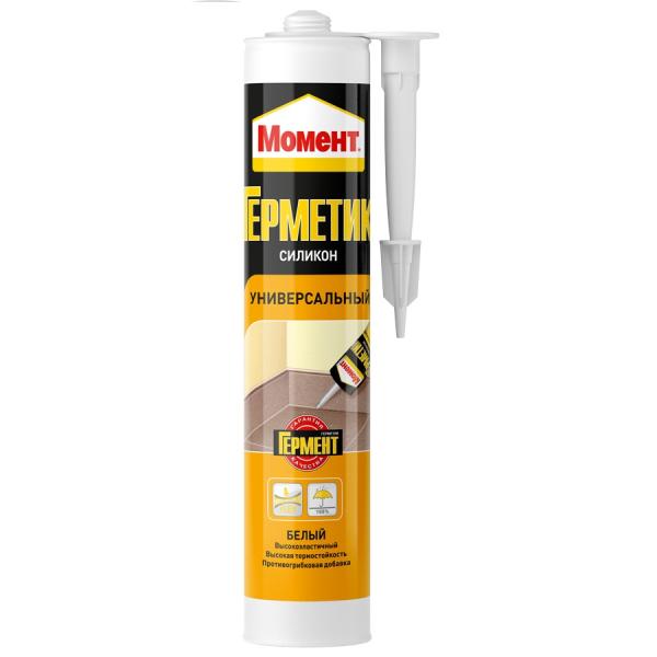 Герметик Момент силиконовый универсальный, белый 280мл