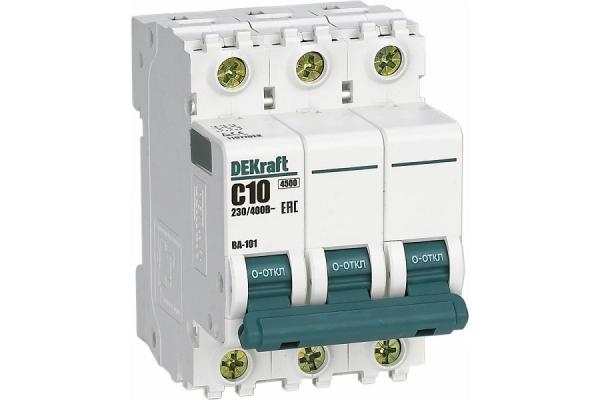 Автоматический выключатель Systeme Electric DEKraft Set 3Р 10A тип С 4.5кА