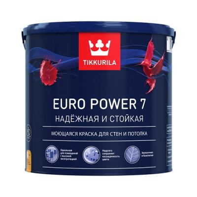 Краска водно-дисперсионная EURO POWER 7 А интерьерная  матовая 9л Краска водно-дисперсионная EURO POWER 7 А интерьерная  матовая 9л