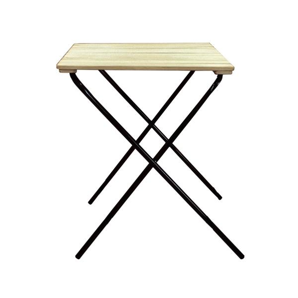 Стол складной садовый металлический 600х635мм с деревянной столешницей Нов.Виктория