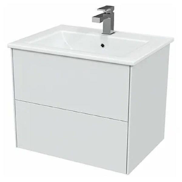 Тумба подвесная Ultra 60 (2ящ) белая глянц. с раковиной NEXT-60