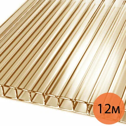 Поликарбонат сотовый 6мм 2,1х12 коричневый