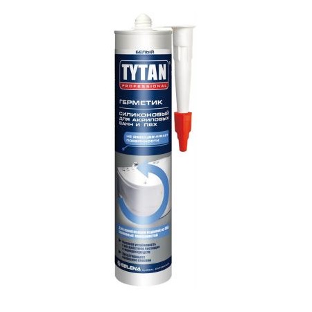Герметик Tytan силиконовый акриловый для ванн белый 310мл (12)