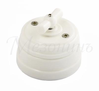 Выключатель фарфор.на 2 полож.(1 клав.) белый НОВАЯ ГОЛЛАНДИЯ