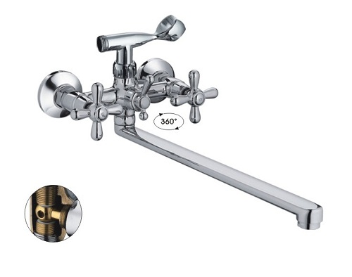 Смеситель для ванны HB2125 длинный излив хром