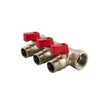 Коллектор TIM с шаровыми кранами 3/4"х1/2"  3 выхода под конус