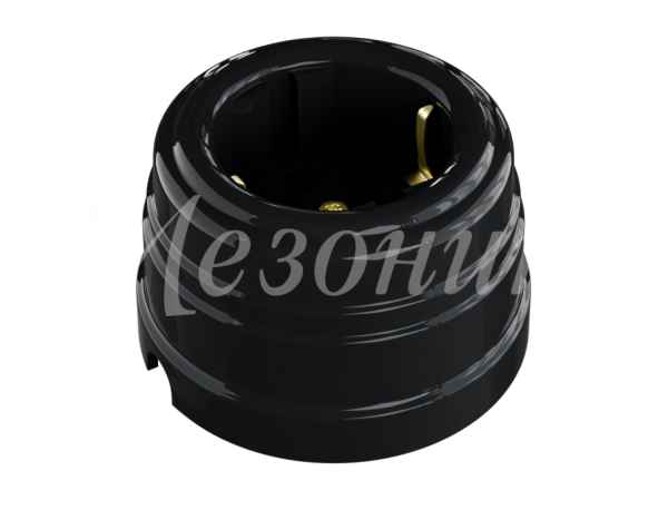 Розетка пластик.двухполюс. с/з черная УСАДЬБА