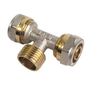 "Тройник обжимной для МП 2 цанги 26х3/4""НРх26"