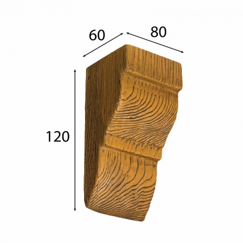 Консоль КЛАССИКА для балки 90 х 60 мм 80 х 65 х 125 дуб светлый