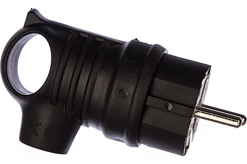 Вилка BEMIS кабельная с заземлением с крючком 220В 16А I44 каучук