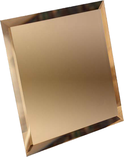 Квадратная зеркальная бронзовая плитка с фацетом 10мм КЗБ1-01 - 180х180 мм/10шт