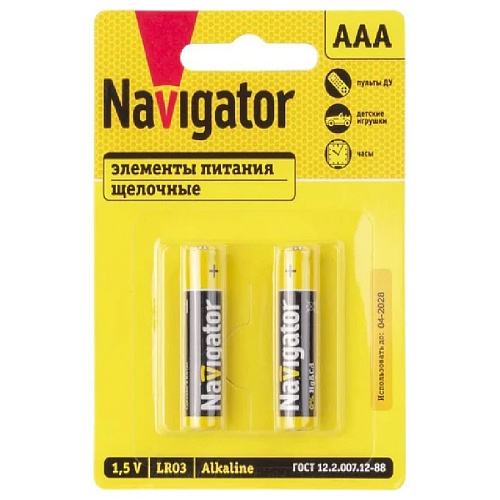 Батарейка щелочная Navigator Alkaline LR03 (AАА) 1,5В