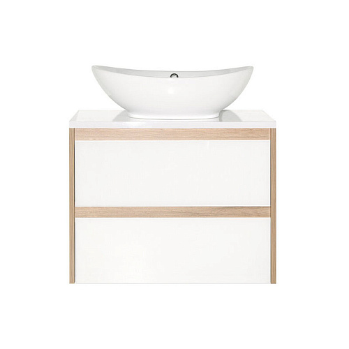 Тумба Монако 70 подвесная Ориноко белая лакобель