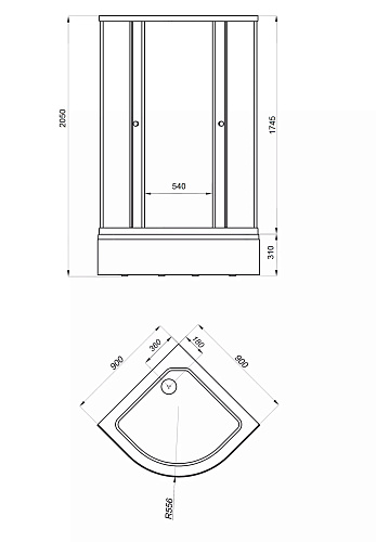 Душевое ограждение Тритон Стандарт средний поддон 3места+сифон