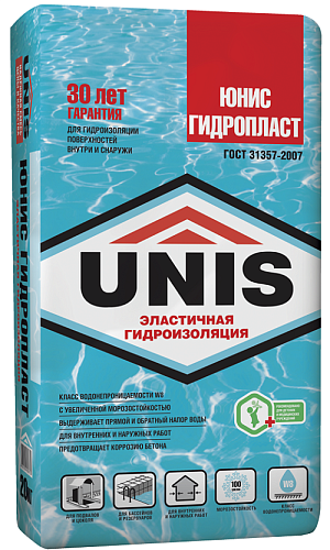 Гидроизоляция обмазочная UNIS Гидропласт 20 кг