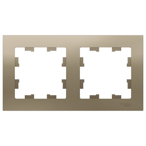 Рамка Schneider ATLASDESIGN 2 поста универсальная шампань
