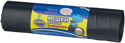 Мешки для мусора профи 240л 10шт 40мкм ПВД черные