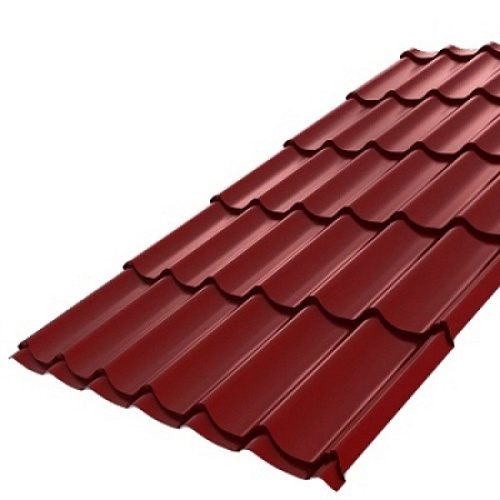 Металлочерепица Супермонтеррей ПЭ RAL3005 0,50мм