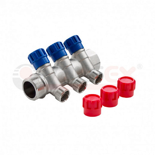 Коллектор с вентилями 3/4"х3/4" 6 выходов VALFEX