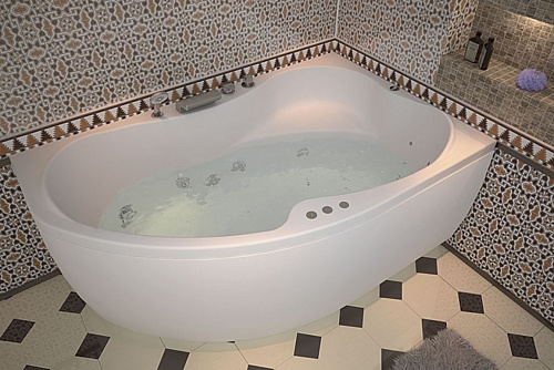 Ванна акриловая AQUANET CAPRI 170x110 R правая с каркасом и с фронтальной панелью 205387/155532
