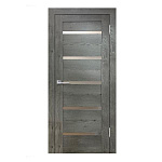 Дверь межкомнатная ВЕРДА Бавария 15 3D Люкс остекленная 700 Дуб эдисон серый