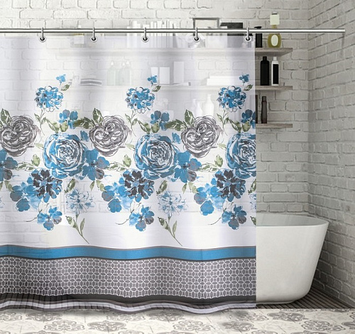 Штора для ванной Розы 180х180 негатив Штора для ванной Розы 180х180 негатив