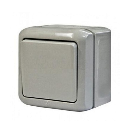 Выключатель Legrand одноклавишный полугерметический открытая установка серый