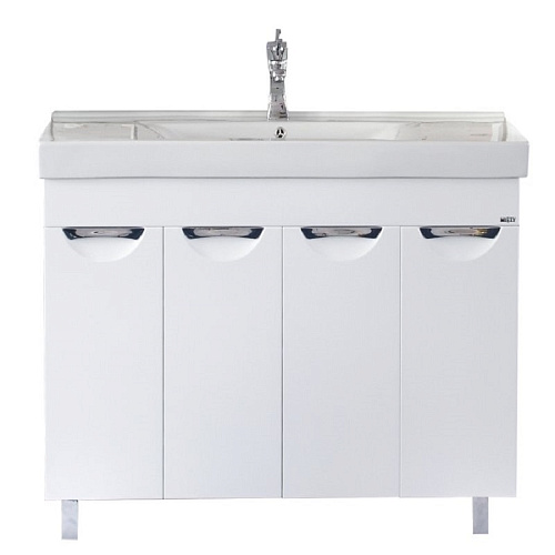 Тумба София прямая с Умывальником MISTY 120 белая эмаль