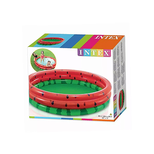 Бассейн детский надувной Арбуз 168х38см 581л