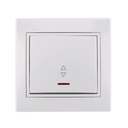 Выключатель проходной с подсветкой Lezard одноклавишный скрытая установка белый
