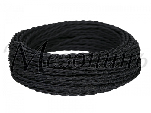 Провод декор. витой TV+Internet черный НОВАЯ ГОЛЛАНДИЯ (45м)