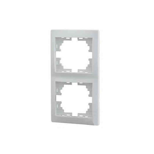 Рамка Lezard 2 поста вертикальная скрытая установка белая