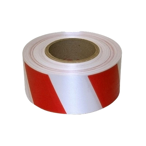 Лента для ограждений 50мм х 100м бело-красная неклейкая