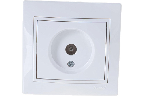 Розетка проходная Lezard MIRA TV одинарная скрытая установка белая с белой вставкой