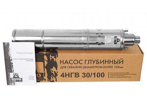 Насос глубинный винтовой HIPPO AQUARIO 4НГВ-30/100 800Вт 30л/м