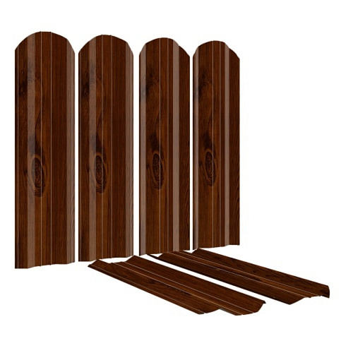 Штакетник R фигурный двухсторонний Printech Naive Maroon 0,45мм