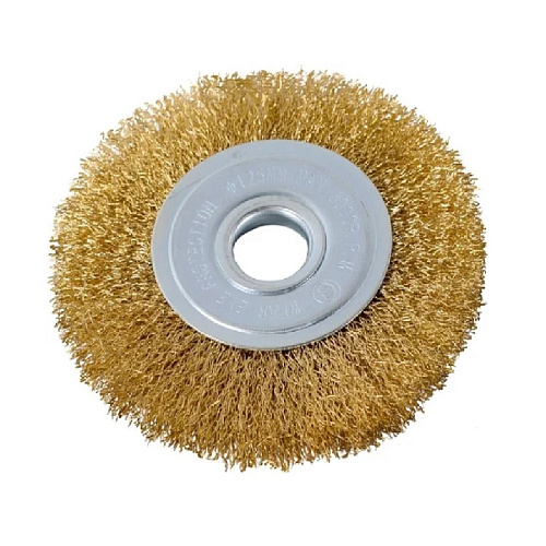 Щетка для УШМ плоская, латунированная 125мм ВИХРЬ