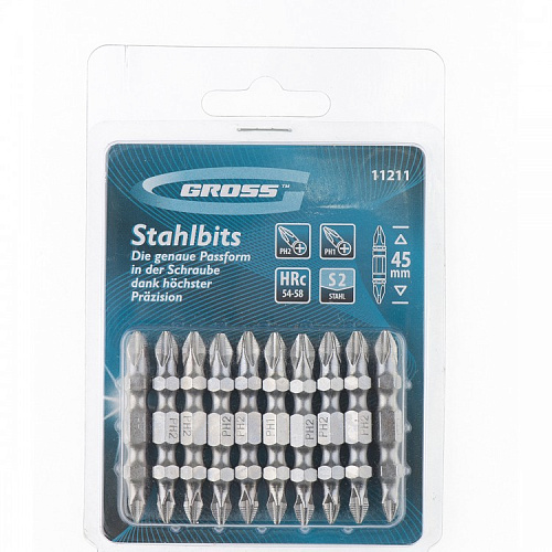 Бита двухсторонняя PН2хРН1x45мм GROSS