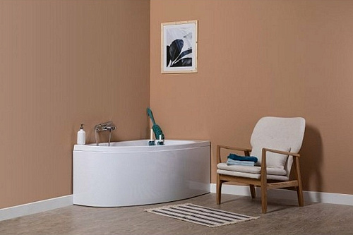 Ванна акриловая асимметричная AQUANET Mia 140x80 R правая с каркасом 246887