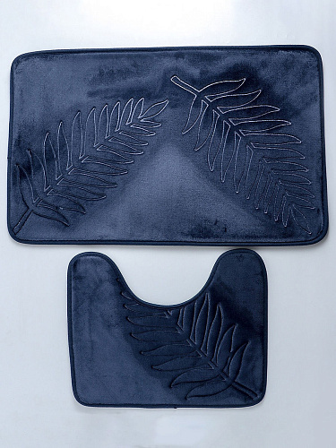 Набор ковриков для ванны Тропики 40х45 50х80 синий Набор ковриков для ванны Тропики 40х45 50х80 синий