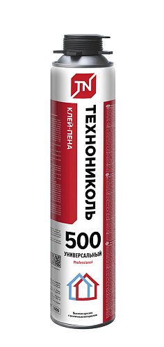 Пена-клей ТЕХНОНИКОЛЬ 500 PROFESSIONAL универсальный 740гр (12) Пена-клей ТЕХНОНИКОЛЬ 500 PROFESSIONAL универсальный 740гр (12)