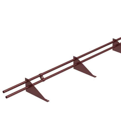 Снегозадержатель неоцин труб.круг RAL8017 (Кор) лапка-треугол. 3м