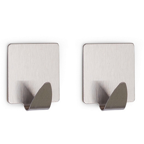 Крючки самоклеящиеся квадрат 2шт нержавейка Крючки самоклеящиеся квадрат 2шт нержавейка
