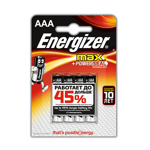 Батарейка щелочная Energizer MAX LR03 (ААА) 1,5В