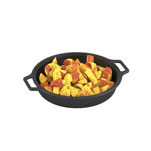 Крышка-сковорода чугунная(на казан10л.)(узбекистан)