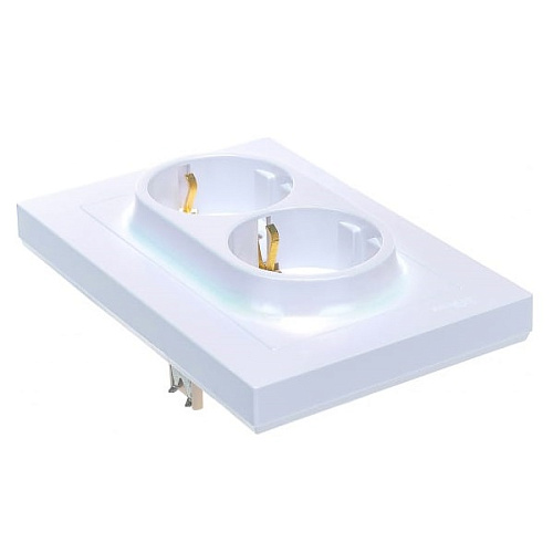 Розетка Schneider ATLASDESIGN двойная 16А с заземлением в сборе жемчуг