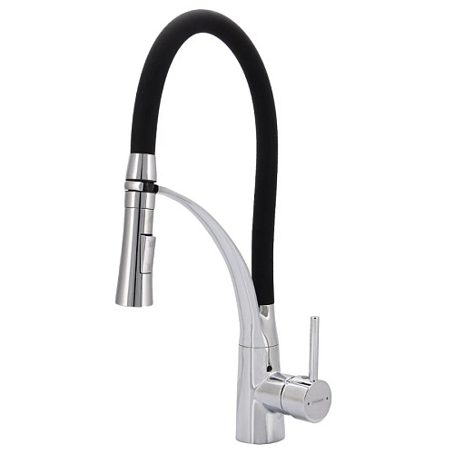 Смеситель для кухни черный хром