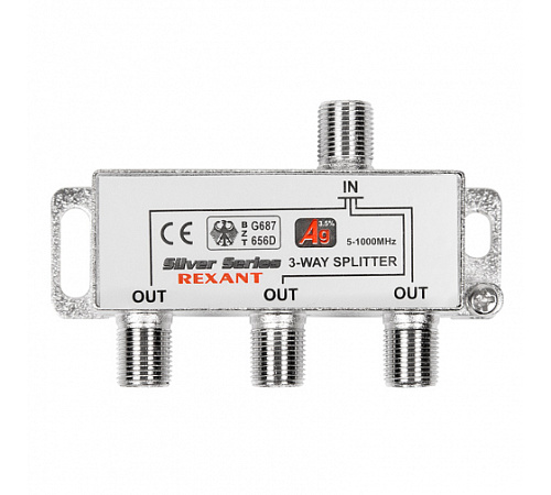 РазветвительТВ сигнала REXANT 05-6102 на 3ТВ F-штек