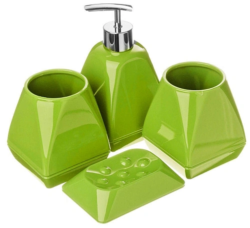 Набор для ванной ЛОЛА 4 предмета зеленый