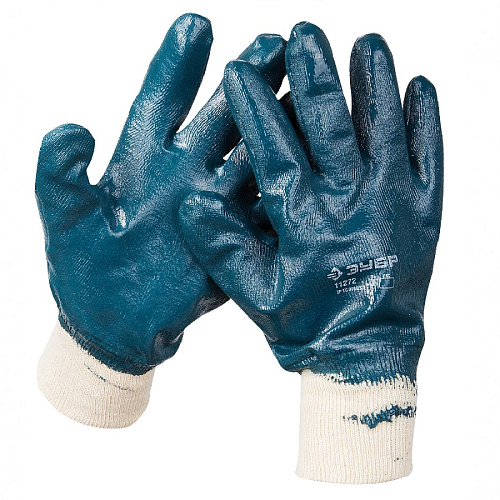 Перчатки прочные с манжетой с нитриловым покрытием ЗУБР